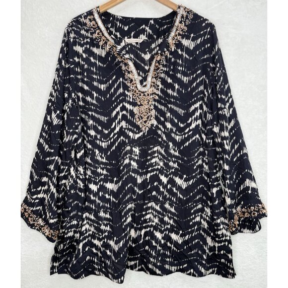 Sofft Surroundings Women's Akira Beaded Tunic Top Size 1X - Picture 2 of 12